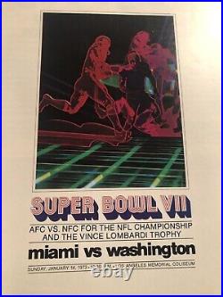 1973 MIAMI DOLPHINS WASHINGTON REDSKIN Super Bowl VII Program 17-0 Csonka GRIESE