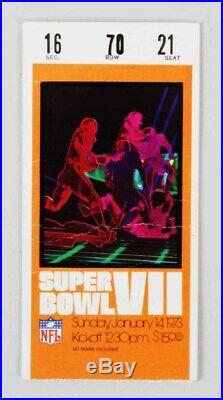 1973 Super Bowl VII Program & Ticket Stub Miami Dolphins vs. Washington Reds