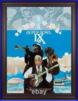 1975 Steelers vs Vikings 36x48 Framed Canvas Super Bowl IX Program