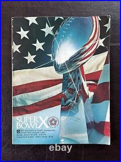 1976 Super Bowl 10 Program Dallas Cowboys Vs Pittsburgh Steelers