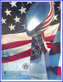 1976 Super Bowl X 10 Program Steelers v Cowboys Lynn Swann MVP Ex/MT 50970