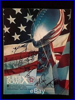 1976 Super Bowl X Steelers Cowboys Signed x5 Program JSA NFL Football