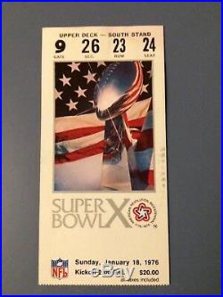 1976 Super Bowl X Steelers VS Cowboys Orange Bowl Ticket Stub & Game Program