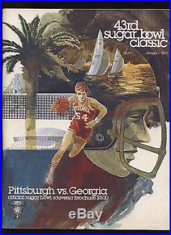 1977 NCAA Football Program Sugar Bowl Pitt vs. Georgia EXMT