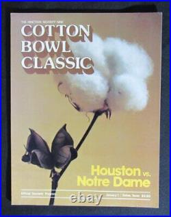 1979 Cotton Bowl Notre Dame vs. Houston Program Montana Chicken Soup Game 185827