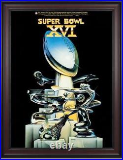 1982 49ers vs Bengals Framed 36 x 48 Canvas Super Bowl XVI Program