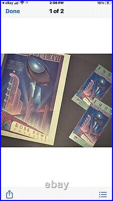 1983 Super Bowl XVII Used Tickets And Program Framed