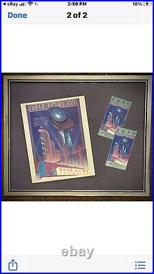 1983 Super Bowl XVII Used Tickets And Program Framed
