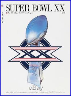 1986 Bears vs Patriots 36 x 48 Canvas Super Bowl XX Program Fanatics