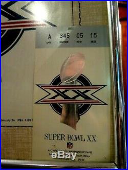 1986 Super Bowl XX CHICAGO Bears NEW ENGLAND Patriots Ticket STUB PROGRAM COVER