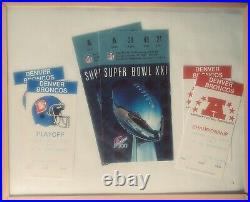 1987 Super Bowl XXI and Playoffs Collector's Lot Stubs and Program MUST SEE