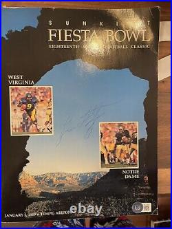 1989 Sunkist Fiesta Bowl Program Signed By Lou Holtz Notre Dame Football BAS