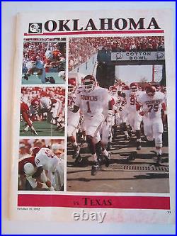 1992 Oklahoma Vs Texas Cotton Bowl Official Football Game Program Tub Fp