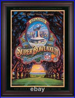 1994 Cowboys vs Bills Framed 36x48 Canvas Super Bowl XXVIII Program