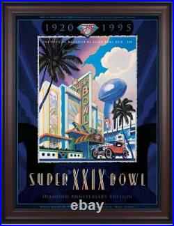 1995 49ers vs Chargers 36x48 Framed Canvas Super Bowl XXIX Program