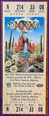 1996 Super Bowl XXX Pittsburgh Dallas Full Ticket & Program