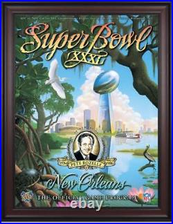 1997 Packers vs Patriots Framed 36x48 Canvas Super Bowl XXXI Program