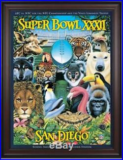 1998 Broncos vs Packers Framed 36x48 Canvas Super Bowl XXXII Program Fanatics