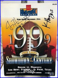 1999 Sun Bowl Program Signed Harrington/Howry Oregon Ducks COA Free Shipping