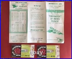 (2) 1957 IOWA vs OREGON STATE ROSE BOWL TICKET STUB FOOTBALL & Special Program