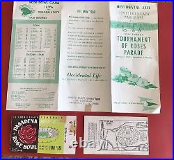 (2) 1957 IOWA vs OREGON STATE ROSE BOWL TICKET STUB FOOTBALL & Special Program