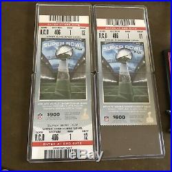 2 2011 Super Bowl XLV tickets Packers vs Pittsburgh Steelers Program & Bagtag