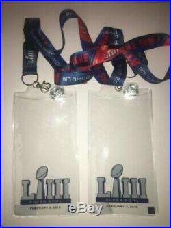 (2) 2019 Authentic Super Bowl LIII (53) Tickets with Lanyards, Program & Football