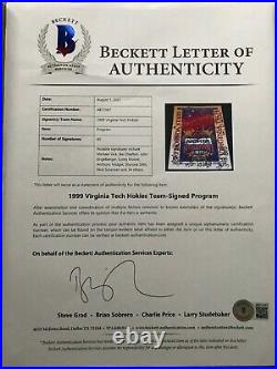 2000 Nokia Sugar Bowl Virginia Tech Team Signed Program Beckett Authenticated