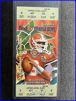 2000 Orange Bowl Full Ticket Stub & Program Tom Brady Last College Game Michigan
