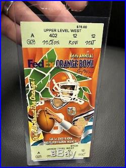2000 Orange Bowl Ticket Stub Tom Brady Final Collegiate Game + Program & Patch