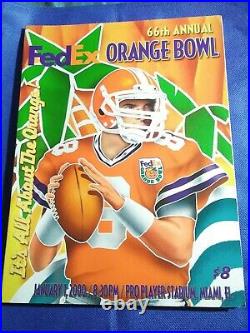 2000 Tom Brady 4 TDs Last Game Orange Bowl Program Michigan Football Patriots
