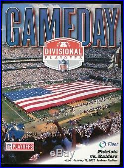 2002 1/19 New England Patriots Raiders Playoff Program Tuck Rule Snow Bowl(PL)