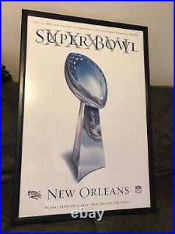 2002 Patriots vs Rams 36 x 48 Canvas Super Bowl XXXVI Framed Program