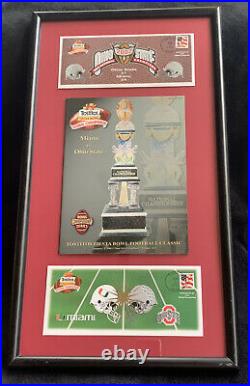 2003 Ohio State Football Fiesta Bowl Custom Framed Program & Postmarked Envelope