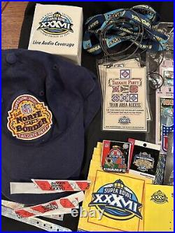 2003 San Diego Super Bowl XXXVII Memorabilia? Tickets Hats Pins Program Radios