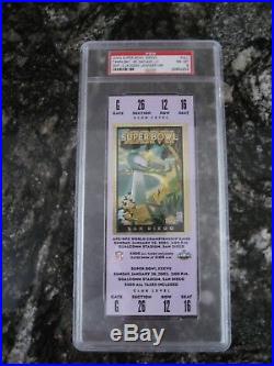 2003 Super Bowl XXXVII (37) Full Ticket PSA NM-MT 8 Raiders Lavender withProgram