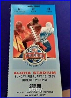 2005 PRO BOWL TICKET PROGRAM With11 AUTOGRAPH ATWATER HARRY CARSON ANDRE REED