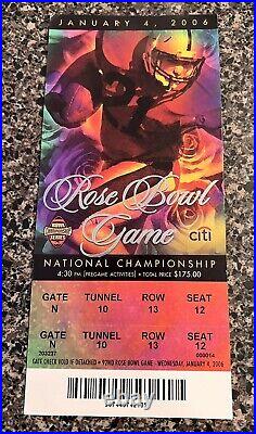 2006 Rose Bowl NCAA BCS National Championship Texas USC Ticket & Program Bundle