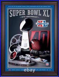 2006 Steelers vs Seahawks Framed 36x48 Canvas Super Bowl XL Program