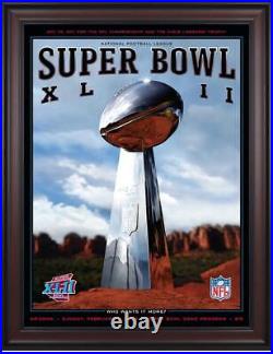 2008 Giants vs Patriots Framed 36x48 Canvas Super Bowl XLII Program Fanatics