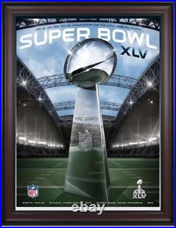 2011 Packers vs Steelers Framed 36x48 Canvas Super Bowl XLV Program Fanatics