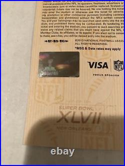 2013 Super Bowl XLVII Baltimore Ravens San Francisco 49ers Ticket Stub Ray Lewis