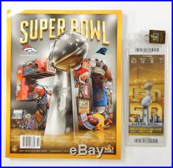 2016 Super Bowl L (50) Program with Ticket and Pin Mint