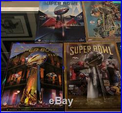 (5) Super Bowl Official Game Program Holographic Cover Lot
