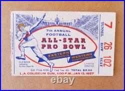 7th annual N. F. L. Football All-star-Pro bowl stub Jan 13, 1957 L. A. Coliseum