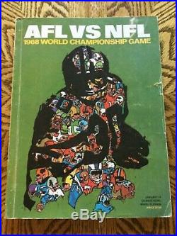 AUTHENTIC 1968 SUPER BOWL II AFL VS. NFL CHAMPIONSHIP GAME PROGRAM ONLY Fair/Gd
