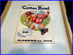 Alabama/Rice 1954 Cotton Bowl Classic Football Program 1/1/54
