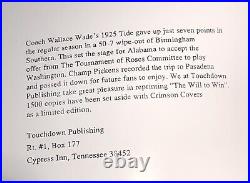 Albama Football Reprint 1994 The Will To Win 1926 Rose Bowl Champ Pickens