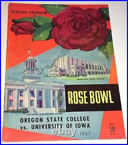 Alex Karras 1957 Vintage Autograph Rose Bowl Program Iowa Hawkeyes Osu Beavers