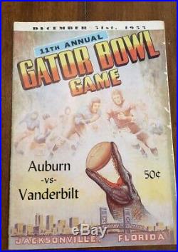 Auburn Tigers Vs Vanderbilt Commodores 1955 Gator Bowl Football Program